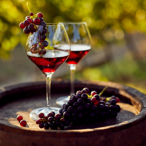 Rode wijn komt van druivensap