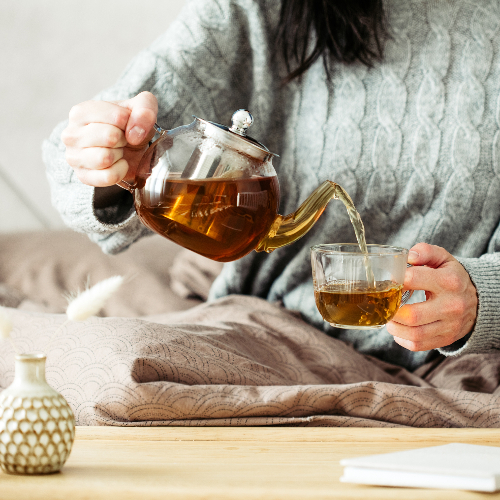 verkoudheid en hete thee